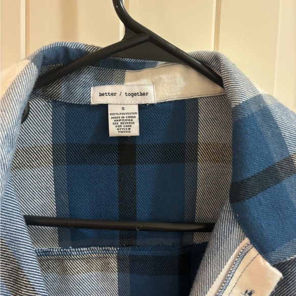 Blue Plaid Button-Up Shirt Jacket - Picture 4 of 4